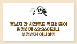 팩트체크, 후보자 간 사전투표 득표비율이 일정하게 63:36이라니, 부정선거 아니야?!